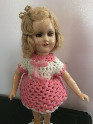 15 Inch Tall Vintage Composition Sonja Henie Doll Pink Dress Skates 2