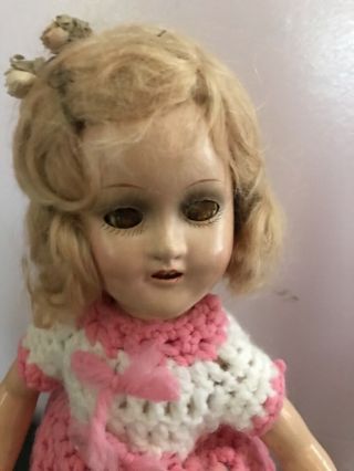 15 Inch Tall Vintage Composition Sonja Henie Doll Pink Dress Skates 3