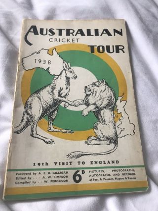 Sir Donald Bradman - Hand Signed ”1938 Australian Cricket Tour " To England - Rare