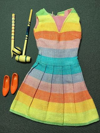 1965 Vintage Barbie/skipper Fun Time/fun & Games 1920/ 1920 Croquet Set & Dress