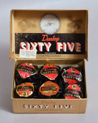Box Antique Vintage Dunlop 65 Golf Balls