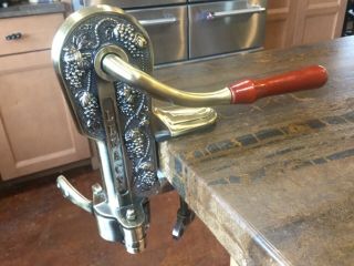 Legacy Corkscrew Countertop Bar Mount Wine Opener antique bronze,  Wood Handle 2