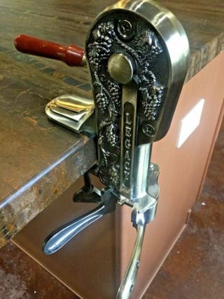 Legacy Corkscrew Countertop Bar Mount Wine Opener antique bronze,  Wood Handle 3