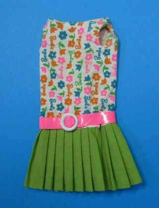 Vintage Barbie Francie - Slightly Summery Barbie Print Dress Pink Belt