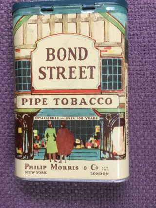 Antique Bond Street Pipe Tobacco Tin,  Phillip Morris & Co