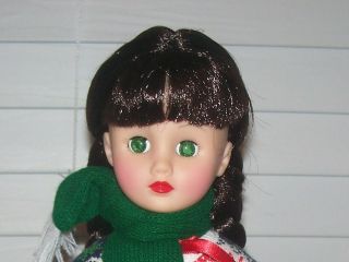 Vintage Winter Brunette Doll w/ Green Eyes 14 