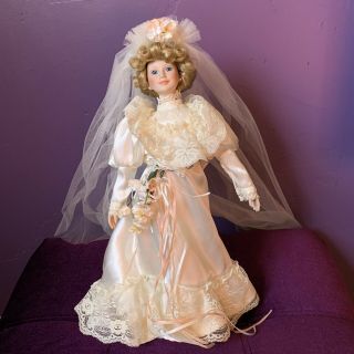 Vintage Porcelain Doll - Victorian Bride No Box
