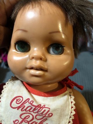 Vintage Mattel Brunette Tiny Chatty Baby 2