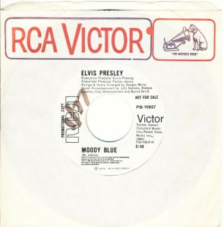 Elvis Moody Blue / She Thinks I Still Care Cdn Pop 45 Rare White Label Pro Rca