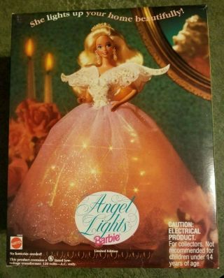 Vintage Mattel Angel Lights Barbie 1993 Christmas Tree Topper