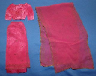 Vintage Barbie Pink & Gold Top Skirt Sari 0874 Arabian Nights