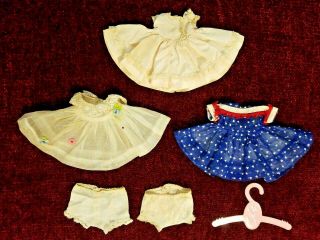 Madame Alexander Kins Doll (3) Dresses W Panties & Clothes Hanger