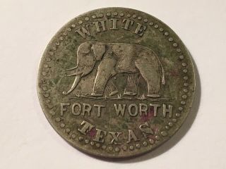 Fort Worth Texas Trade Token White Elephant Rare
