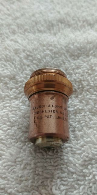 Antique Brass Bausch & Lomb Aprochromat 16mm 10x N.  A.  0.  30 Bd4786