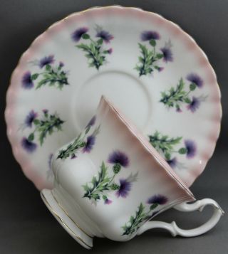 Royal Albert Teacup & Saucer - Purple Thistles M 492