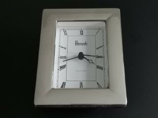 Vintage Harrods Solid Silver Front Clock London 1994 Rare Harrods Hallmarked