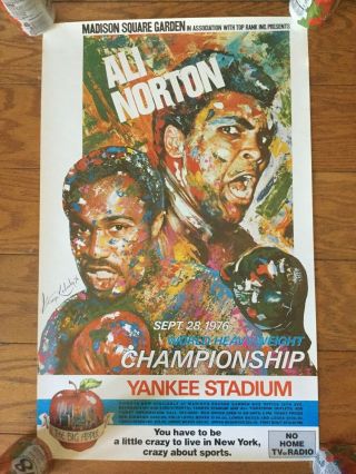 Rare 1976 Muhammad Ali Ken Norton Iii Onsite George Kalinsky Poster Wow