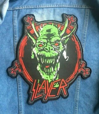 Slayer - Shaped Woven Giant Back Patch Sew On Very Rare Thrash Metal Big4