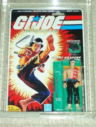 Vintage Gi Joe 1984 Cas/afa 75/85/85 Quick Kick Arah Hasbro Series 4 34 - Back Moc