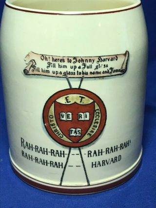 Vintage Antique Harvard University Rah Rah Rah Football Stein or mug ca 1905 2