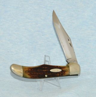 Rare Vintage Case Xx Grooved Greenbone Folding Hunter Knife 6165 Sab 1940 - 48 " Un