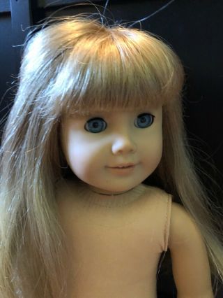 Vintage American Girl Doll Blonde Hair Bangs Blue Eyes Marked Pleasant Company