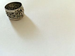 Antique Chinese Silver adjustable ring signed/stamped 2