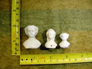 3 X Excavated Vintage Victorian Shoulder Plate Doll Head Age 1860 A 11842