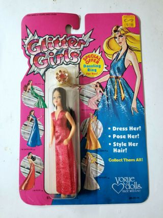 Vintage Glitter Girls Ruby Doll With Ring By Vogue Dolls 1982 On Card
