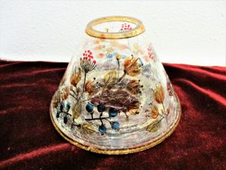 Vintage Yankee Candle Shade Crackle Glass Candle Topper Fall Berries And Flowers