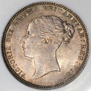 1870 Ngc Ms 64 Victoria 6 Pence Great Britain Rare Silver Coin Die 4 (19022301c)