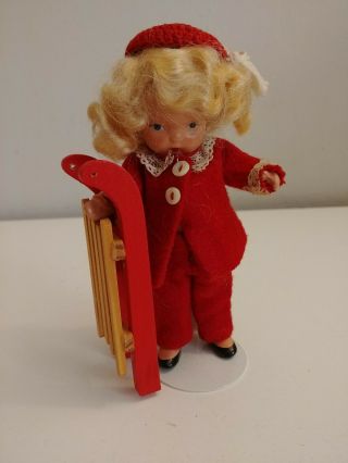 Vintage 5 " Nancy Ann Storybook Doll Bisque Pudgy Winter? Look