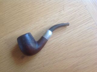 A Small Antique Silver Banded Pipe See Photo 