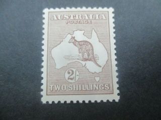 Kangaroo Stamps: 2/ - Brown 3rd Watermark Rare (c249)