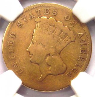 1856 - S Three Dollar Indian Gold Coin $3 - Certified Ngc G4 (good) - Rare Date
