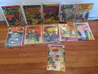 Rare Golden Age Action Comics 28,  37,  82,  247,  263,  350 Superman 29,  44,  48,  70,  120,  131