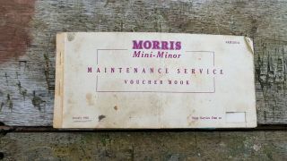 Morris Mini Minor Service Book 1960 Very Very Rare