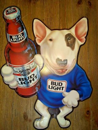 Vintage Bud Light Spuds Mackenzie Rare Budweiser Beer Old Metal Tin Sign