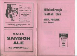 Xxx Rare Boro Home Progs Middlesbrough V Norwich City Postponed 26/1/62 1962/63