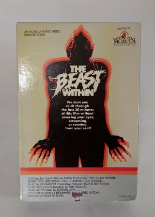 The Beast Within (beta,  1982) Betamax Rare Horror 80s Not Vhs Oop
