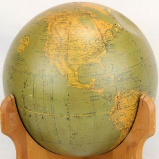 Vintage W.  & A.  K.  Johnston 12 " Terrestrial Globe (c) 1950