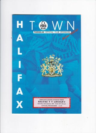 1992/93 Halifax Town V Lincoln City (last League Season - Very Rare Postponed)