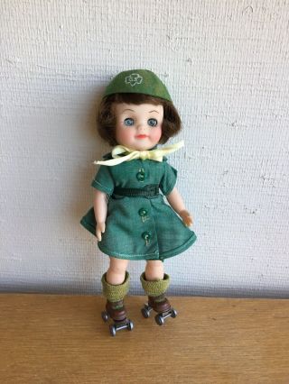 Effanbee 8.  5 Inch 1965 Girl Scout Doll With Roller Skates