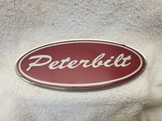 Rare Vintage Peterbilt 8 " Metal Hood Emblem With Plastic Insert