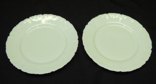 2 M Z Austria Zdekauer Altrohlau White Porcelain Embossed Dessert Salad Plates