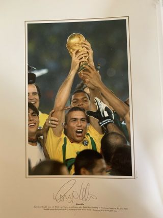 Ronaldo Brazil Colourised Signed Photo.  Ltd Edition.  Rare.  £75
