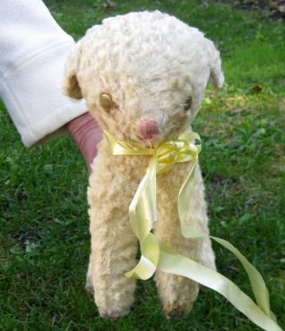 ANTIQUE / VINTAGE STUFFED LAMB SHEEP TOY MUSIC BOX / MARY HAD A LITTLE LAMB 2