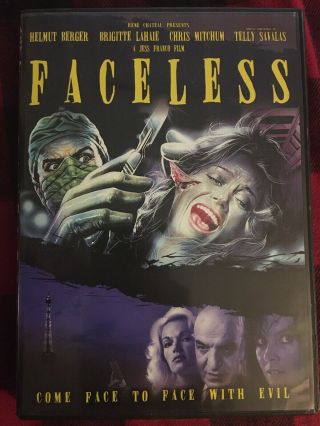 Faceless (dvd,  2003) Jess Franco Shriek Show Brigitte Lahaie Rare Oop Horror