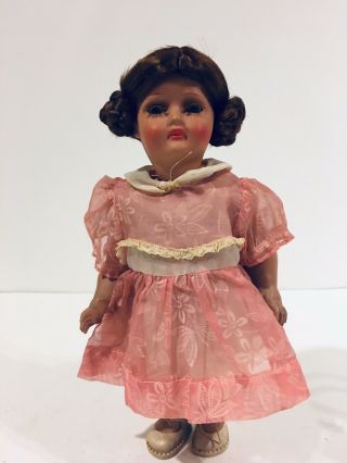 Vintage Bella Doll Hard Plastic Made In France Bte Sgdg Blue Eyes Long Lashes