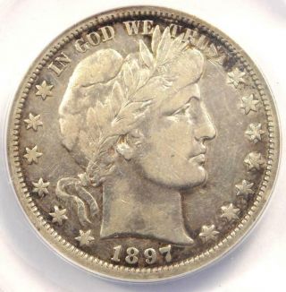 1897 - O Barber Half Dollar 50c Coin - Certified Anacs Vf30 - Rare - $1,  008 Value